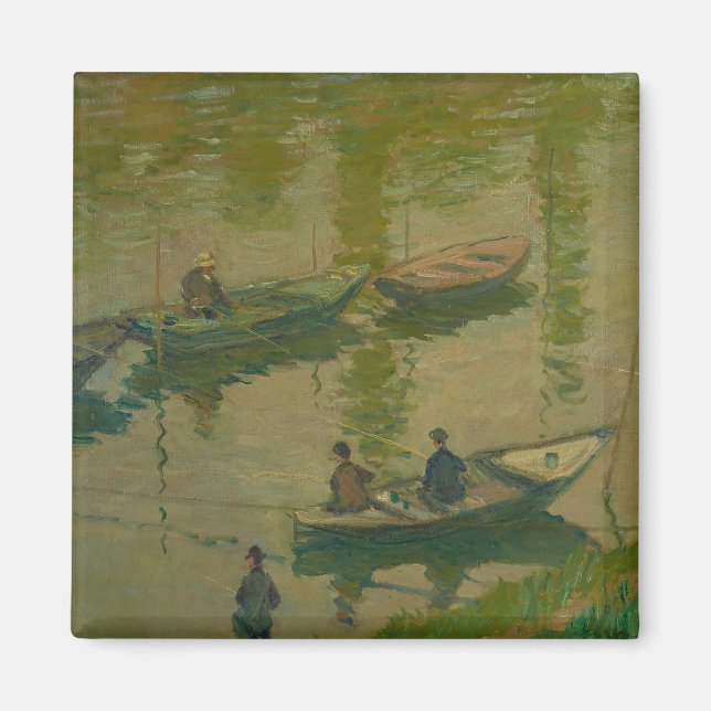 Imán Pescadores en el Sena en Poissy - Claude Monet - (Frente)