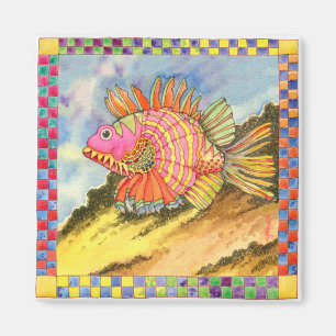 Imán Pescados con la frontera a cuadros #2