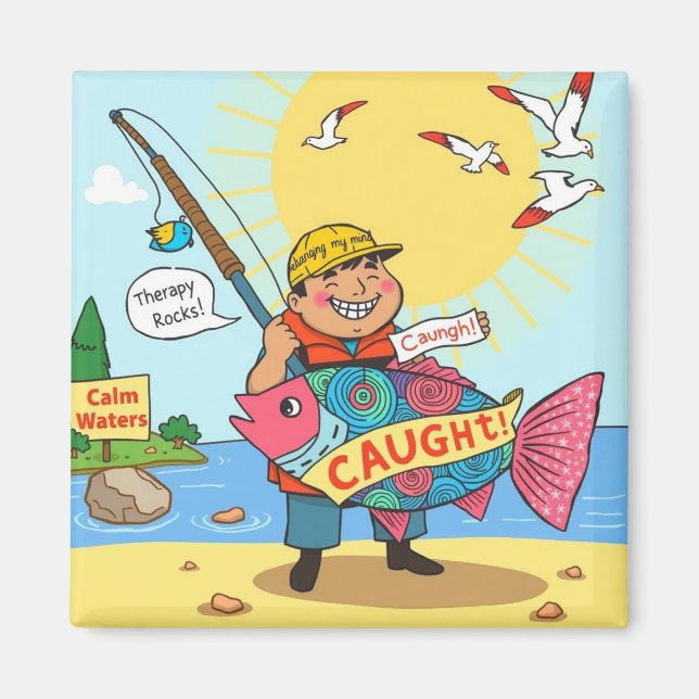 Imán Pescando Recuerdos (Frente)