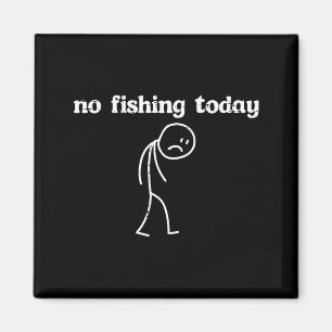 Imán Pescando triste stickman divertido pescador hombre