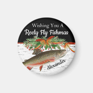 Imán  Pescar muy volando Navidad  Navidad de pesca 