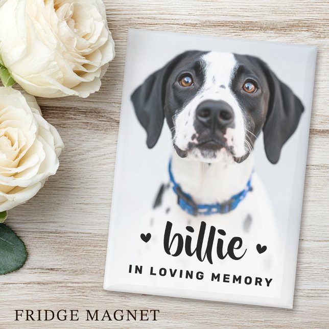 Imán Pet dog cat photo name in loving memory memorial (Pet dog cat photo name in loving memory memorial magnet)