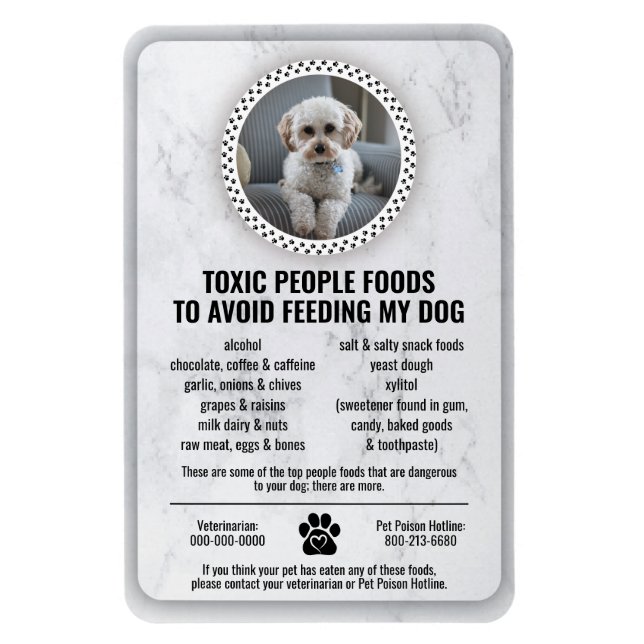 Imán Pet Food Safety Toxic Foods for Dogs to Avoid (Vertical)