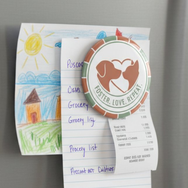 Imán Pet Foster Parent Gift - Rescue Love Repeat Heart (Pet foster appreciation magnet)