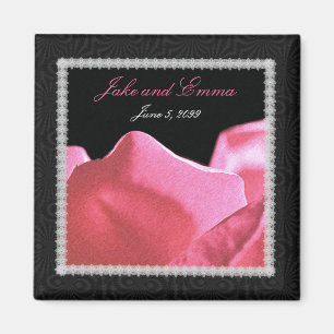 Imán Pétalos color de rosa del rosa del aniversario de