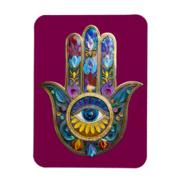 Imán Pétalos Coloridos Hojas Hamsa Zafiro Tercer Ojo