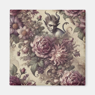 Imán Pétalos de ciruela malvados - Diseño floral gótico