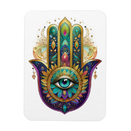 Imán Pétalos de Oro Verde Violeta Hamsa Turquesa Tercer