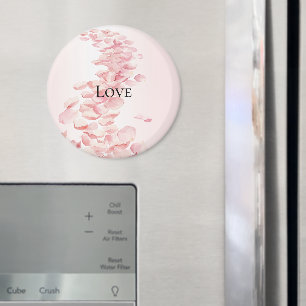 Imán Pétalos de rosa rosados románticos