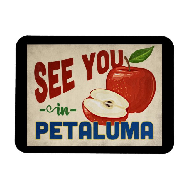 Imán Petaluma California Apple - Viajes de época (Horizontal)