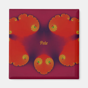 Imán PETE ~ Patrón rojo carlata azul y amarillo ~