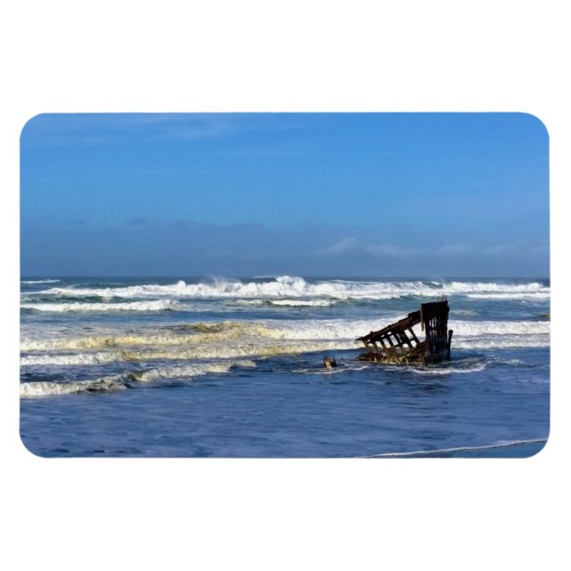 Imán Peter Iredale Shipwreck, costa de Oregón (Horizontal)