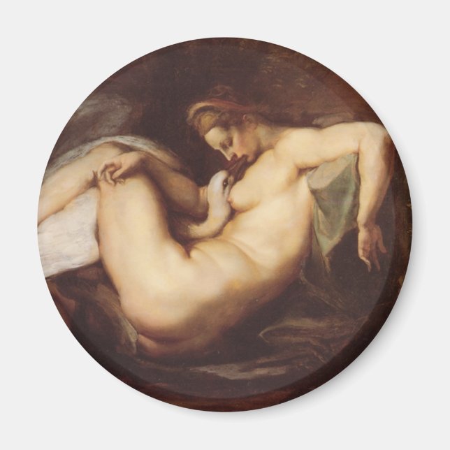 Imán Peter Paul Rubens - Leda y el cisne (Frente)