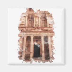 Imán Petra Jordan Watercolor Art