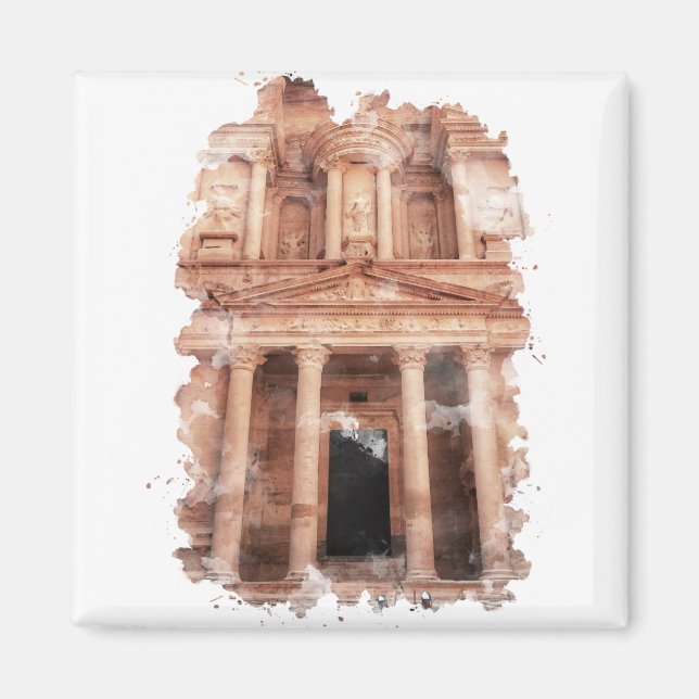 Imán Petra Jordan Watercolor Art  (Frente)