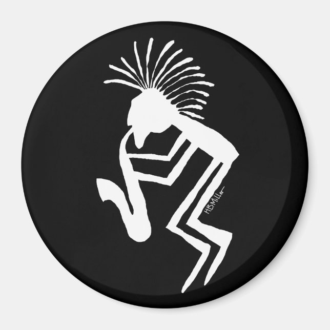 Imán Petroglifo jugador saxafón de Kokopelli (Frente)