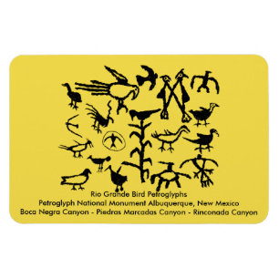 Imán Petroglifos de aves de Río Grande