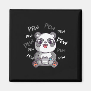Imán Pew Pew Pew Cute Panda Video Gaming Gamer