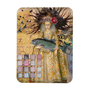 Imán Pez Mujer Piscis Vintage Gótico Clásico