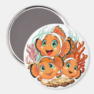 Imán Pez payaso Caricatura lindo Familia Bajo el agua
