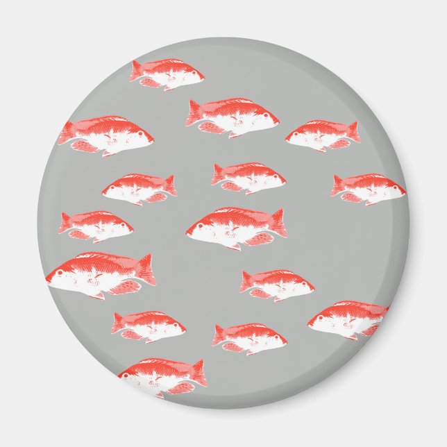 Imán Pez rojo y gris (Frente)