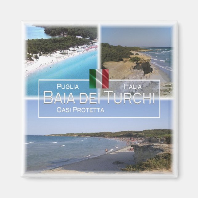 Imán PGL005 BAIA DEI TURCHI, Apulia, Italia, Fridge (Frente)