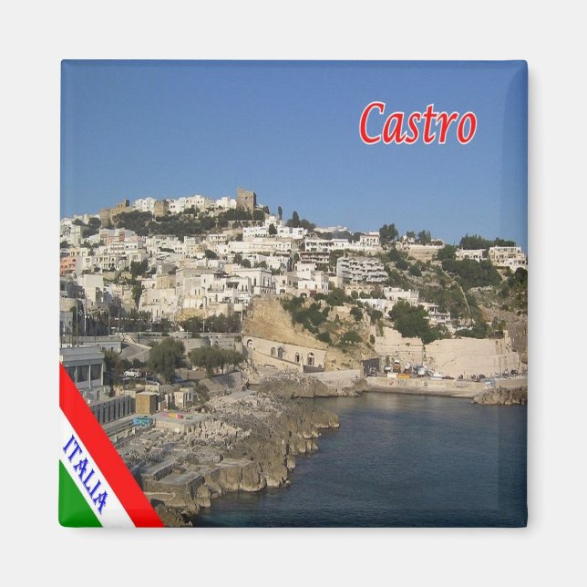 Imán PGL033 CASTR0, SALENTO, Apulia, Italia, Fridge (Frente)