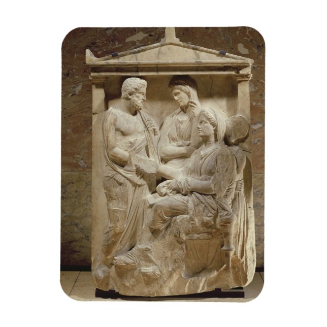 Imán Phainippos y Mnesarete gravestone con familia (Vertical)
