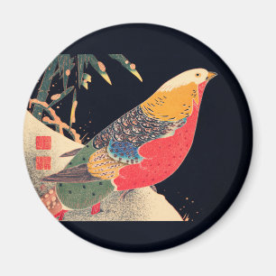 Imán Pheasant dorado en la nieve de Ito Jakuchu