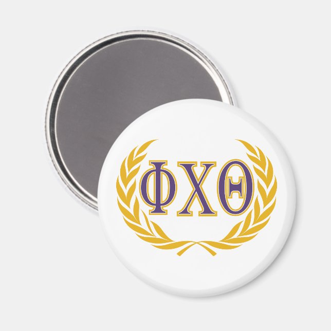 Imán Phi Chi Theta | Griego con Corona (Anverso/Reverso)