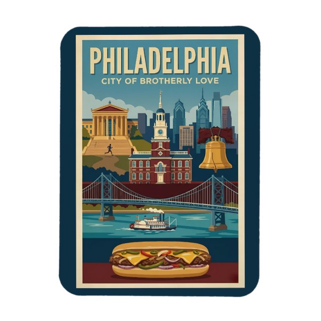 Imán Philadelphia Pennsylvania Culture Illustration Art (Vertical)
