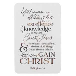 Imán Philippians 3:8 Scripture Bronze Typography