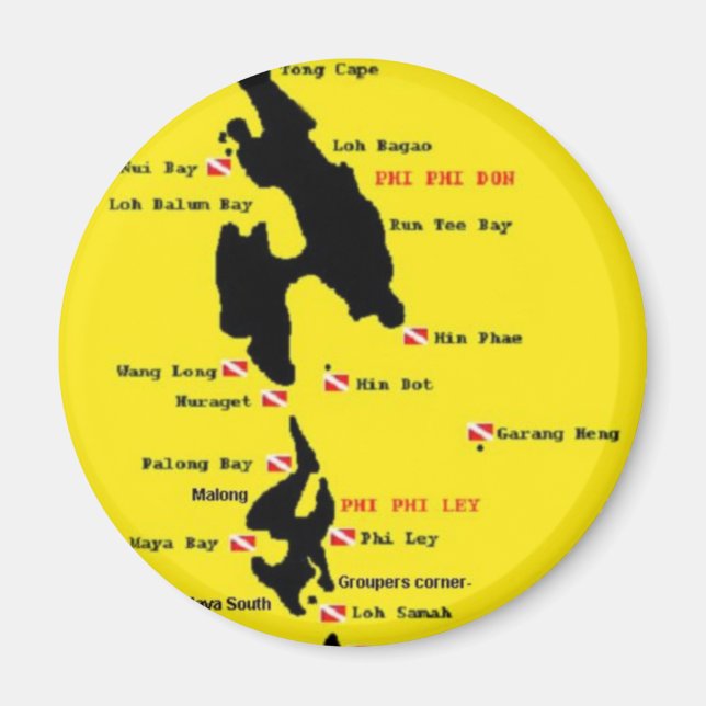 Imán PhiPhi Dive Sites - Big (Frente)