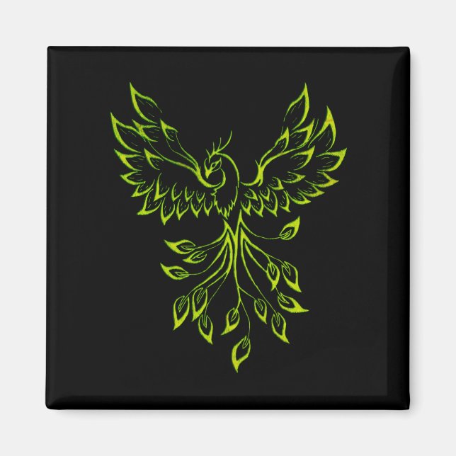 Imán Phoenix Rises en Negro (Frente)