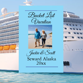 Imán Photo Cruise Vacation Bucket List blue Personalize