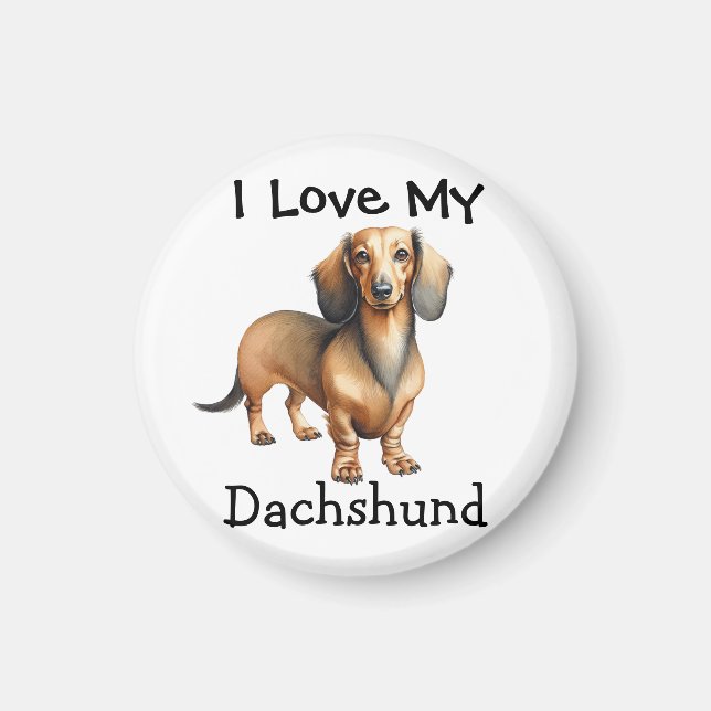 Imán  Photo Dachshund Brown Pet  Personalize (Frente)