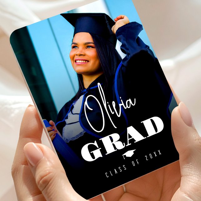 Imán Photo Minimalist Modern High School Graduation (Photo Minimalist Modern High School Graduation Magnet, Class of 2026, Graduation Gift)