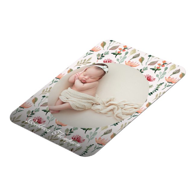 Imán Photo & Simple White Text Unique Modern Keepsake  (Lado Izquierdo)