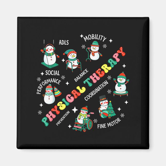 Imán Physical Therapy Christmas Snowman Pt Physical The (Frente)