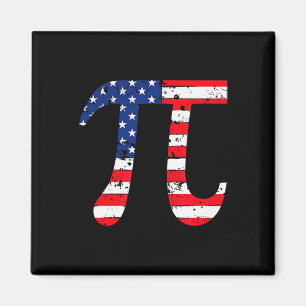 Imán Pi Day Bandera Estadounidense Math Patriótica Nerd