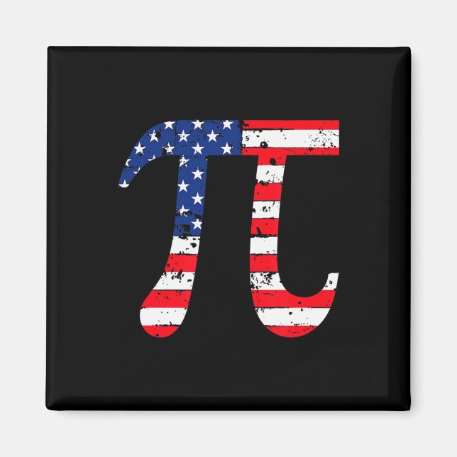 Imán Pi Day Bandera Estadounidense Math Patriótica Nerd (Frente)
