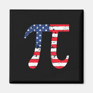 Imán Pi Day Bandera Estadounidense Math Patriótica Nerd