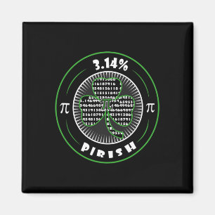 Imán Pi Day Irlandés Shamrock Clover Pirish Math Lover 
