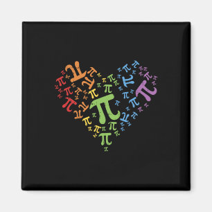Imán Pi Day Shirt Rainbow Heart Math Lgbt Lesbian P