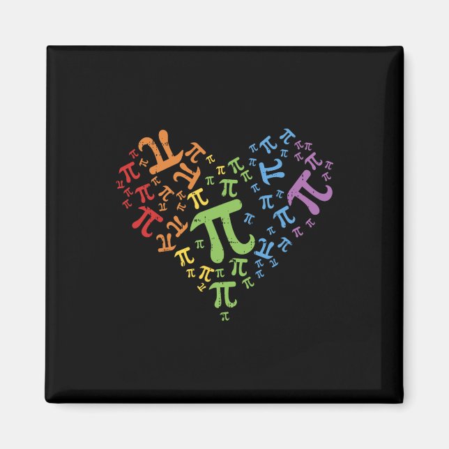 Imán Pi Day Shirt Rainbow Heart Math Lgbt Lesbian P (Frente)