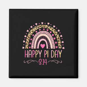 Imán Pi Day Spiral Pi Math Teacher 3.14 Leopard Rainbow