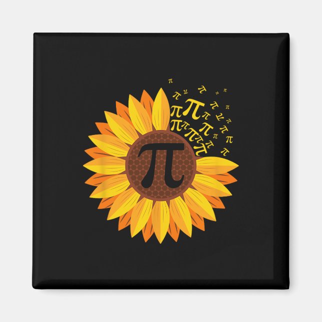 Imán Pi Day Sunflower Pi Número Símbolo Matemática de m (Frente)