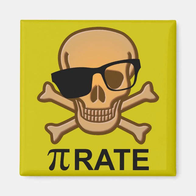 Imán Pi Pirate Funny Math Geometry Fridge Magnet Nerd (Frente)