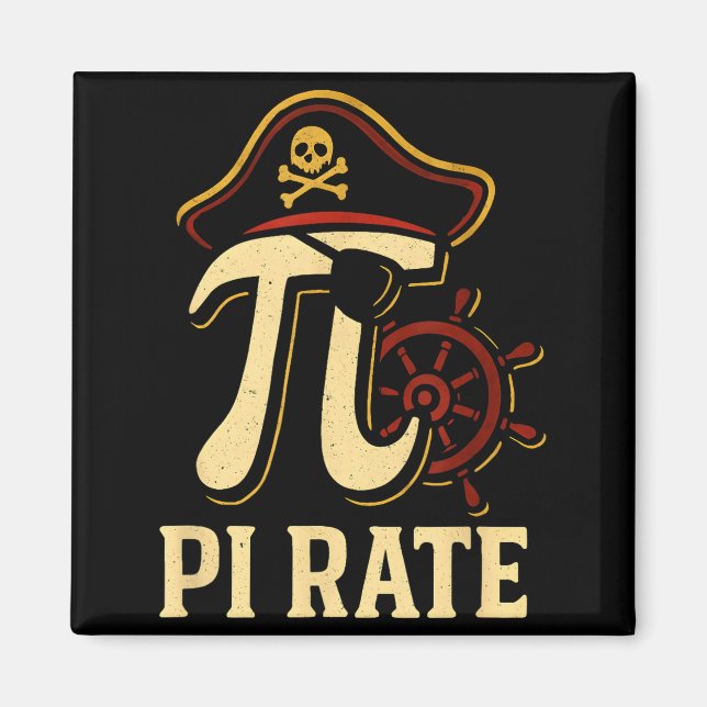 Imán Pi Rate Funny Math Pirate Pi Day 3.14 Teacher  (Frente)