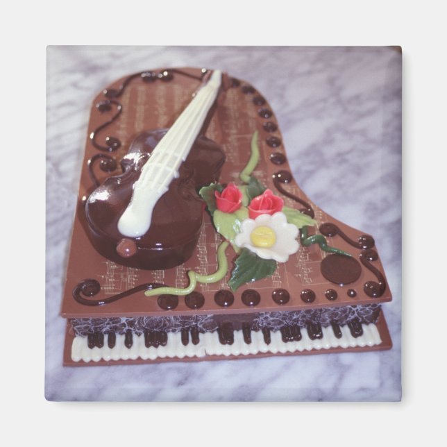 Imán piano de cola de chocolate (Frente)